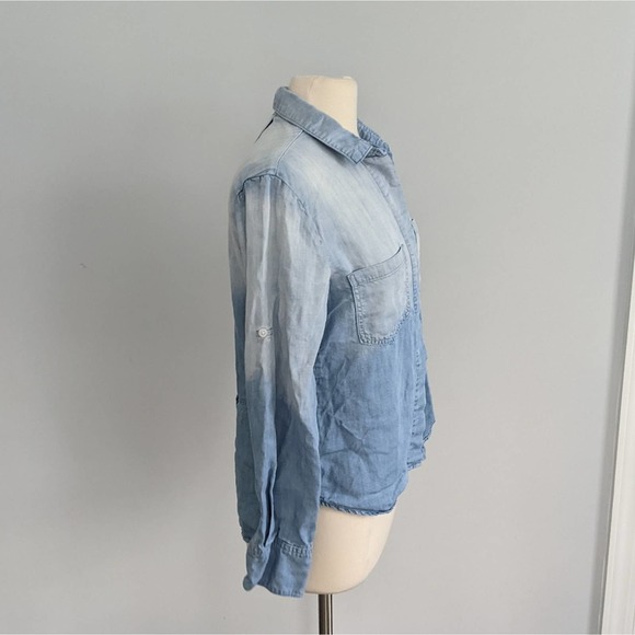 Cloth & Stone Tencel Lyocell Size Small Oversized Bleach Button Down Denim - Picture 6 of 8